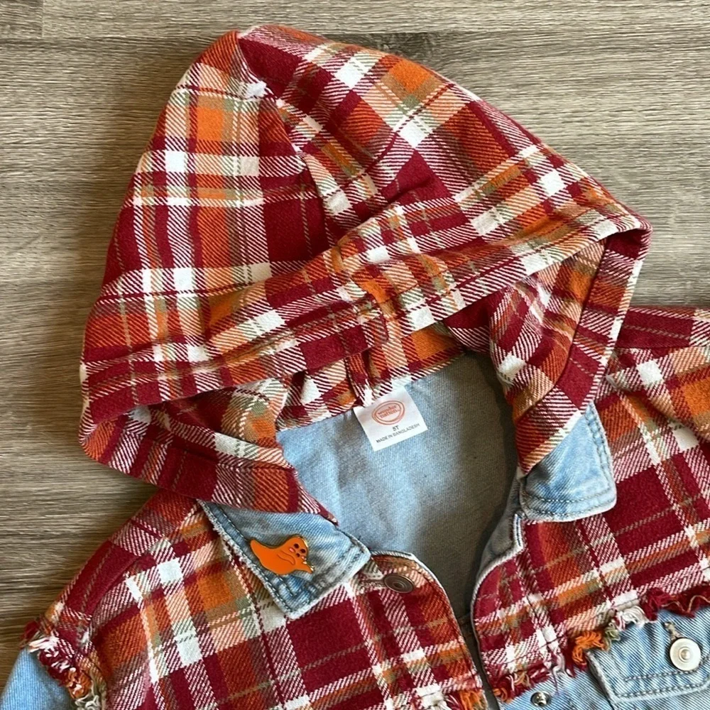 Wonder Nation fall plaid toddler girls denim jacket